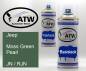 Preview: Jeep, Moss Green Pearl, JN / RJN: 400ml Sprühdose + 400ml Klarlack - Set, von ATW Autoteile West.